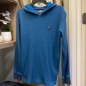 Boys billabong long sleeved sweater shirt with hoodie size M